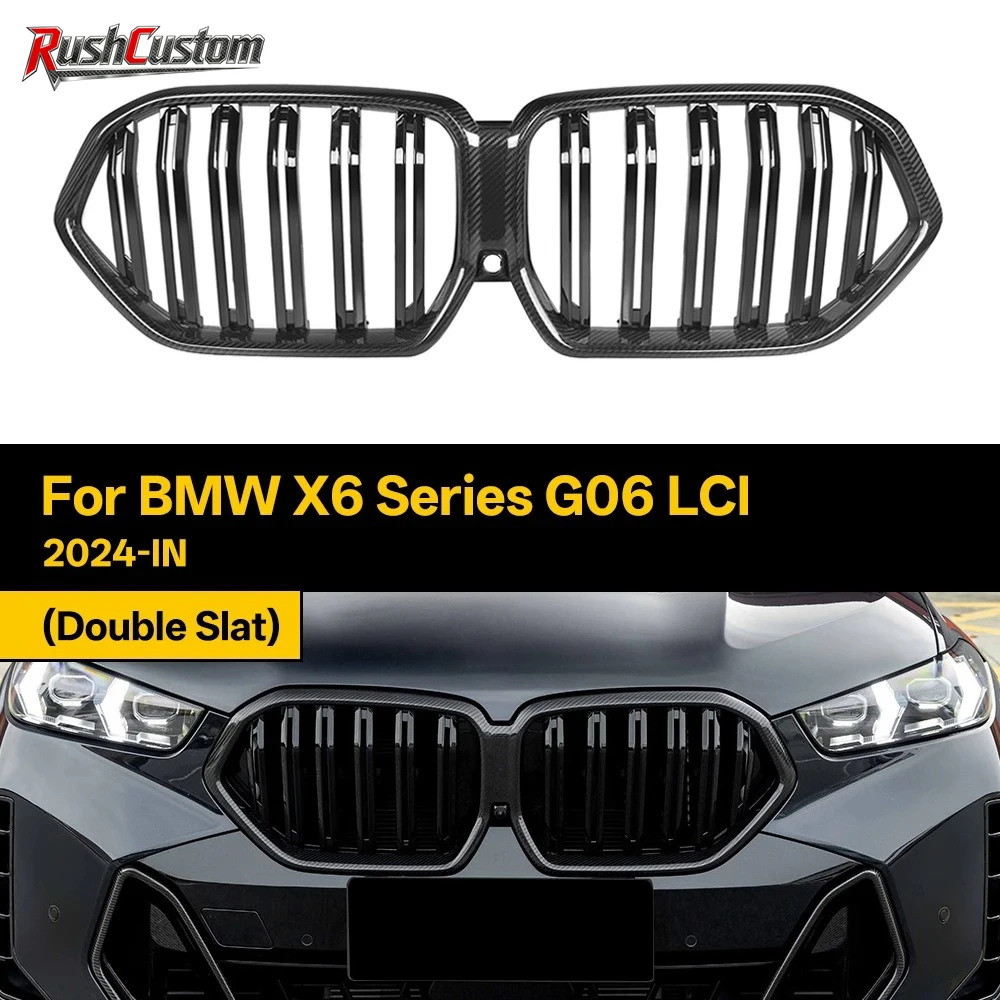 Real Dry Carbon Fiber Car Kidney Hood Radiator Grille For BMW X6 Series G06 LCI 2024-IN Gloss Black Replacement Front Grill
Real Dry Carbon Fiber Car Kidney Hood Radiator Grille For BMW X6 Series G06 LCI 2024-IN Gloss Black Replacement Front Grill