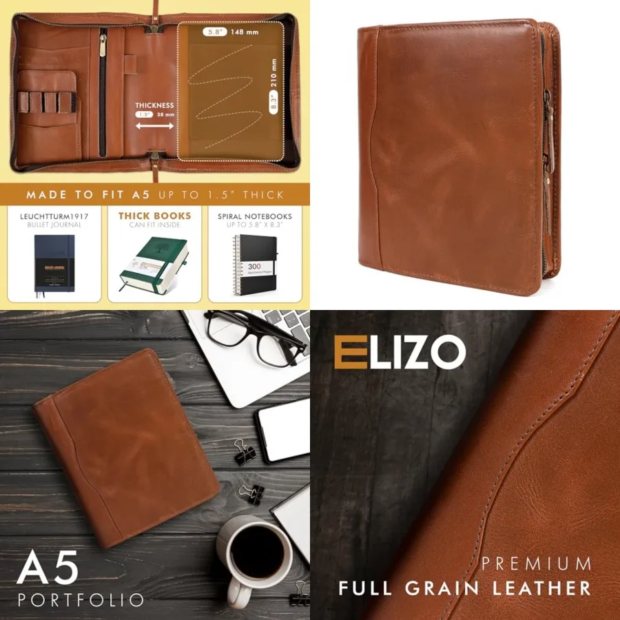 Leather A5 Portfolio Padfolio Folio A5 Notebook Journal Cover Planner Binder Small Mens Business Work Folder Organizer
Leather A5 Portfolio Padfolio Folio A5 Notebook Journal Cover Planner Binder Small Mens Business Work Folder Organizer