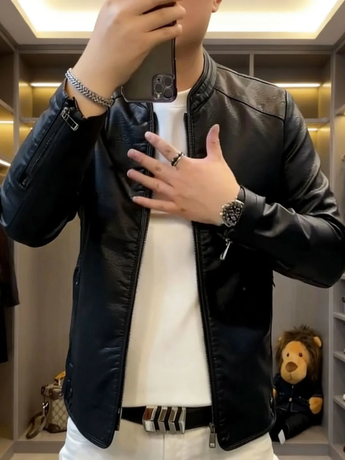 Faionable Casual Waed Leather Jaet Men's Early Spring Bestseller Versatile Sle Long Sve Button Cuff Regular Length
Faionable Casual Waed Leather Jaet Men's Early Spring Bestseller Versatile Sle Long Sve Button Cuff Regular Length