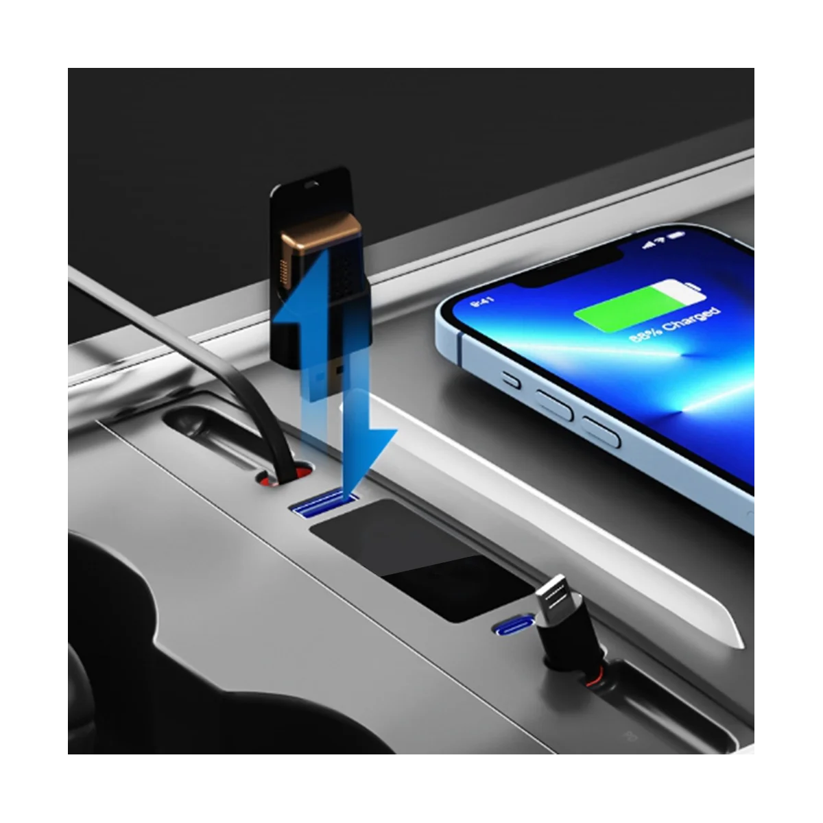 USB Telescopic Hub Docking Station for Tesla Model 3 Y 2021-2023 Central Console Fast Charging Dual PD
USB Telescopic Hub Docking Station for Tesla Model 3 Y 2021-2023 Central Console Fast Charging Dual PD