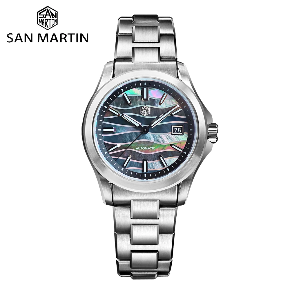 Часы San Martin 39 мм, роскошные деловые часы Miyota 9015, автоматические механические часы для мужчин с шваброй, гильош, 100 м, водонепроницаемые, SN0150
Часы San Martin 39 мм, роскошные деловые часы Miyota 9015, автоматические механические часы для мужчин с шваброй, гильош, 100 м, водонепроницаемые, SN0150