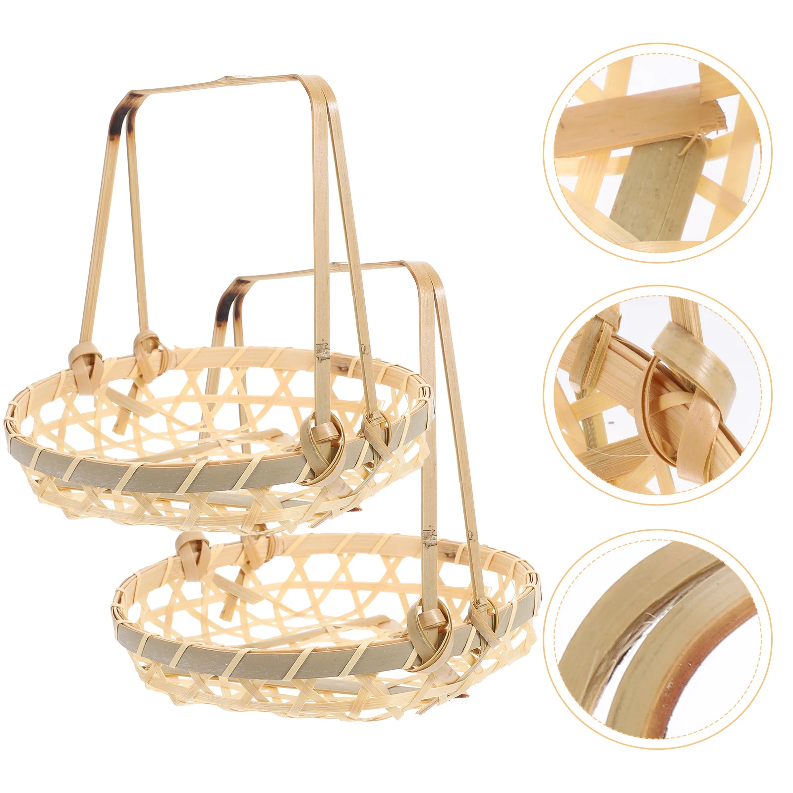 2pcs Bamboo Fruit Basket with Handles Carrying Baskets Woven Reusable Storage Kitchen Grocery Picnic Handmade Container
2pcs Bamboo Fruit Basket with Handles Carrying Baskets Woven Reusable Storage Kitchen Grocery Picnic Handmade Container