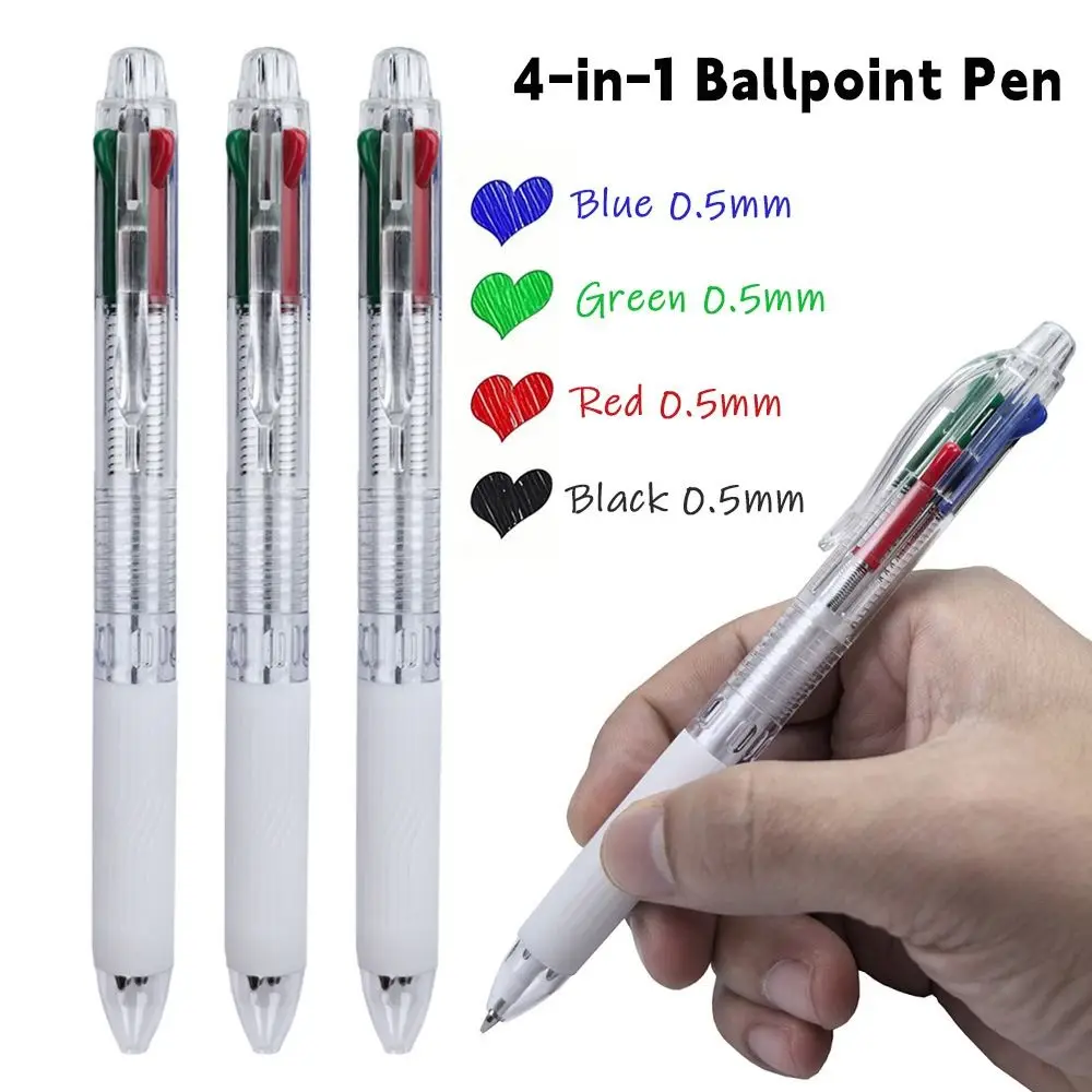 New Four-color Ballpoint Pen Transparent Rod Black Blue Red Green Ink Roller Ball Pen 0.5mm Neutral Pen School Office
New Four-color Ballpoint Pen Transparent Rod Black Blue Red Green Ink Roller Ball Pen 0.5mm Neutral Pen School Office
