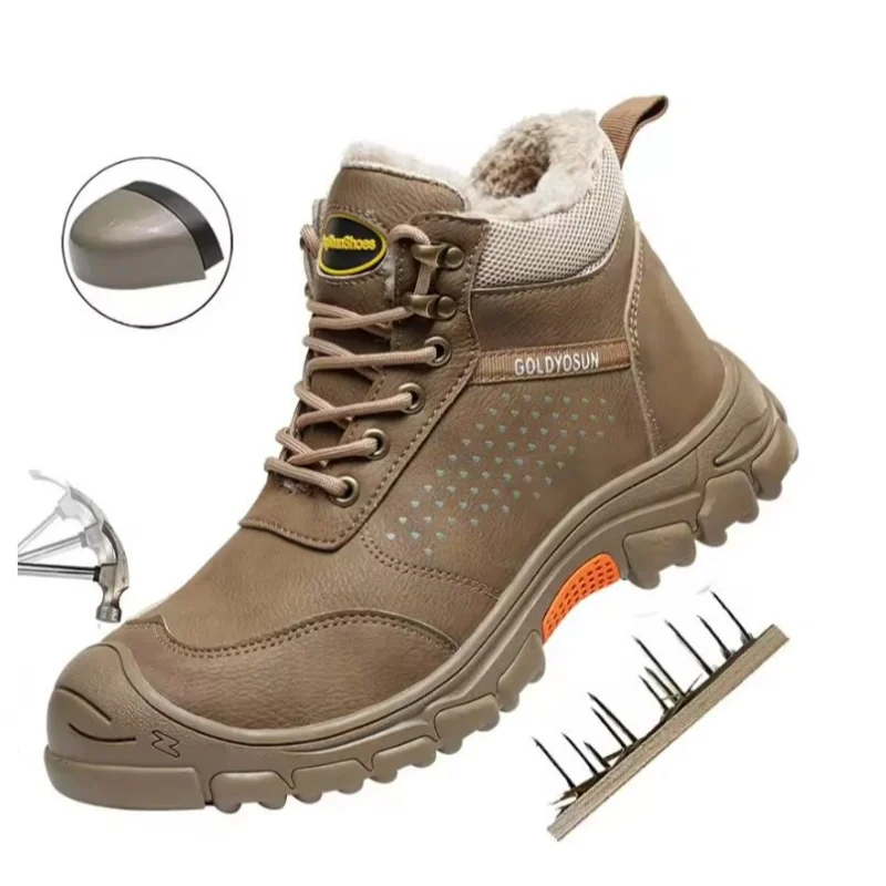 Новая зимняя рабочая защитная обувь из утолщенной шерсти для мужчин, рабочие ботинки со стальным носком, нескользящая защитная обувь, мужские зимние ботинки
Новая зимняя рабочая защитная обувь из утолщенной шерсти для мужчин, рабочие ботинки со стальным носком, нескользящая защитная обувь, мужские зимние ботинки