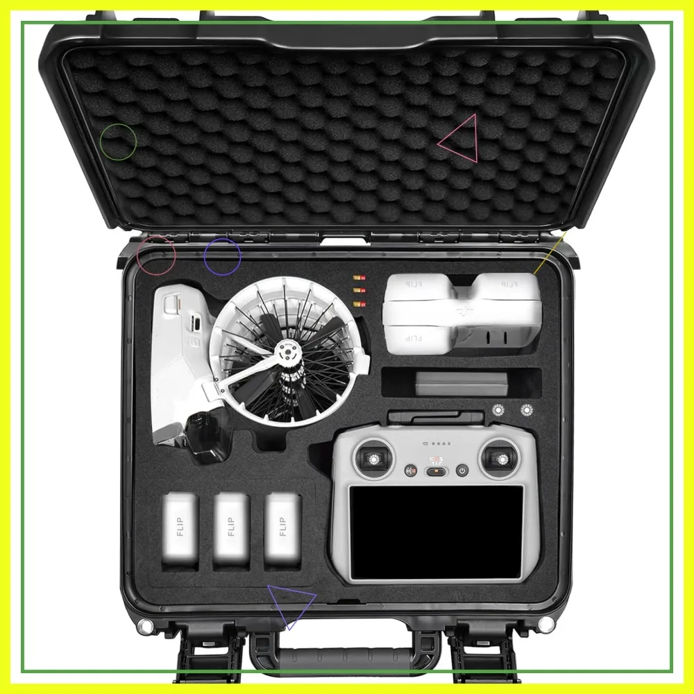 Portable Hard Carrying Case for DJI Flip Drone, Fly More Combo, RC 2, RC N3/N2, 8 Batteries, Charging Hub & Accessories
Portable Hard Carrying Case for DJI Flip Drone, Fly More Combo, RC 2, RC N3/N2, 8 Batteries, Charging Hub & Accessories