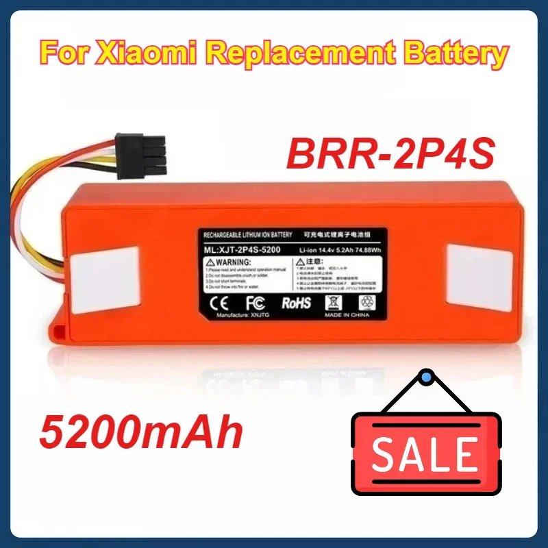 5200mAh BRR-2P4S 14.4VRobotic Vacuum Cleaner Replacement Battery for Xiaomi Roborock S55 S60 S65 S50 S51 S5 MAX S6
5200mAh BRR-2P4S 14.4VRobotic Vacuum Cleaner Replacement Battery for Xiaomi Roborock S55 S60 S65 S50 S51 S5 MAX S6