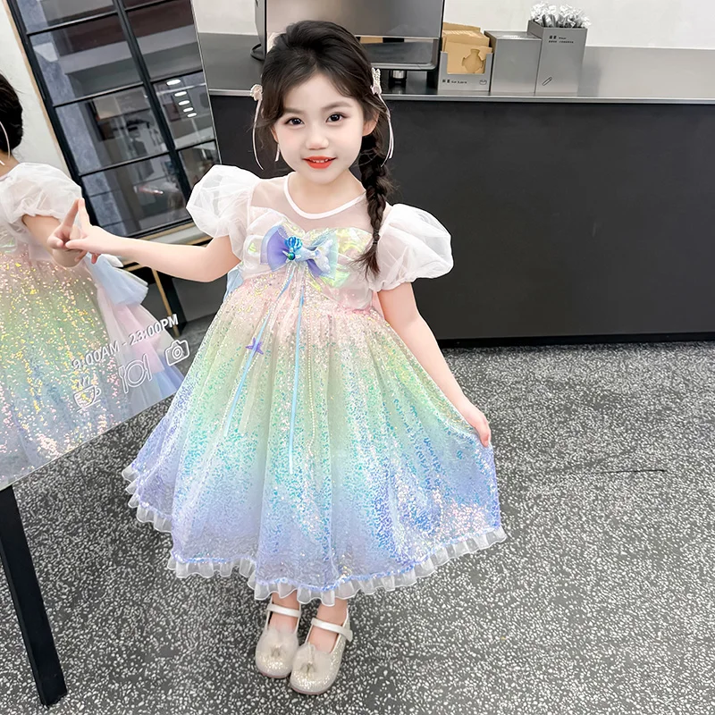 Girls Mermaid Princess Dress Rainbow Sequin Tulle Costume for Toddler & Little Girls Birthday Party Halloween Cosplay Outfit
Girls Mermaid Princess Dress Rainbow Sequin Tulle Costume for Toddler & Little Girls Birthday Party Halloween Cosplay Outfit