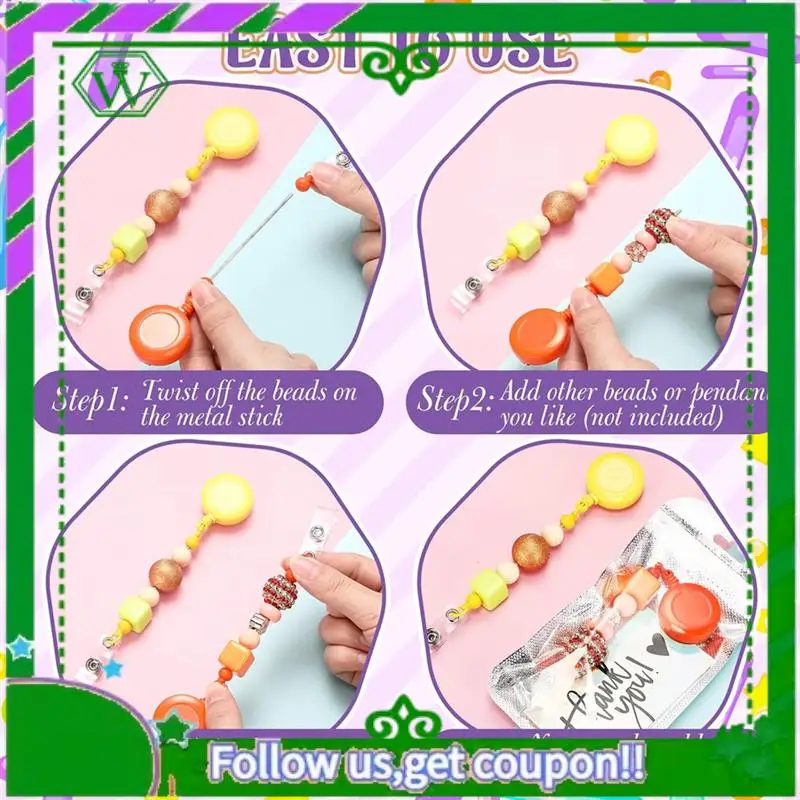Latest-10 Sets Beaded Badge Reel Set Retractable Clip Holder For Beading For Jewelry DIY Giftcraft Making
Latest-10 Sets Beaded Badge Reel Set Retractable Clip Holder For Beading For Jewelry DIY Giftcraft Making