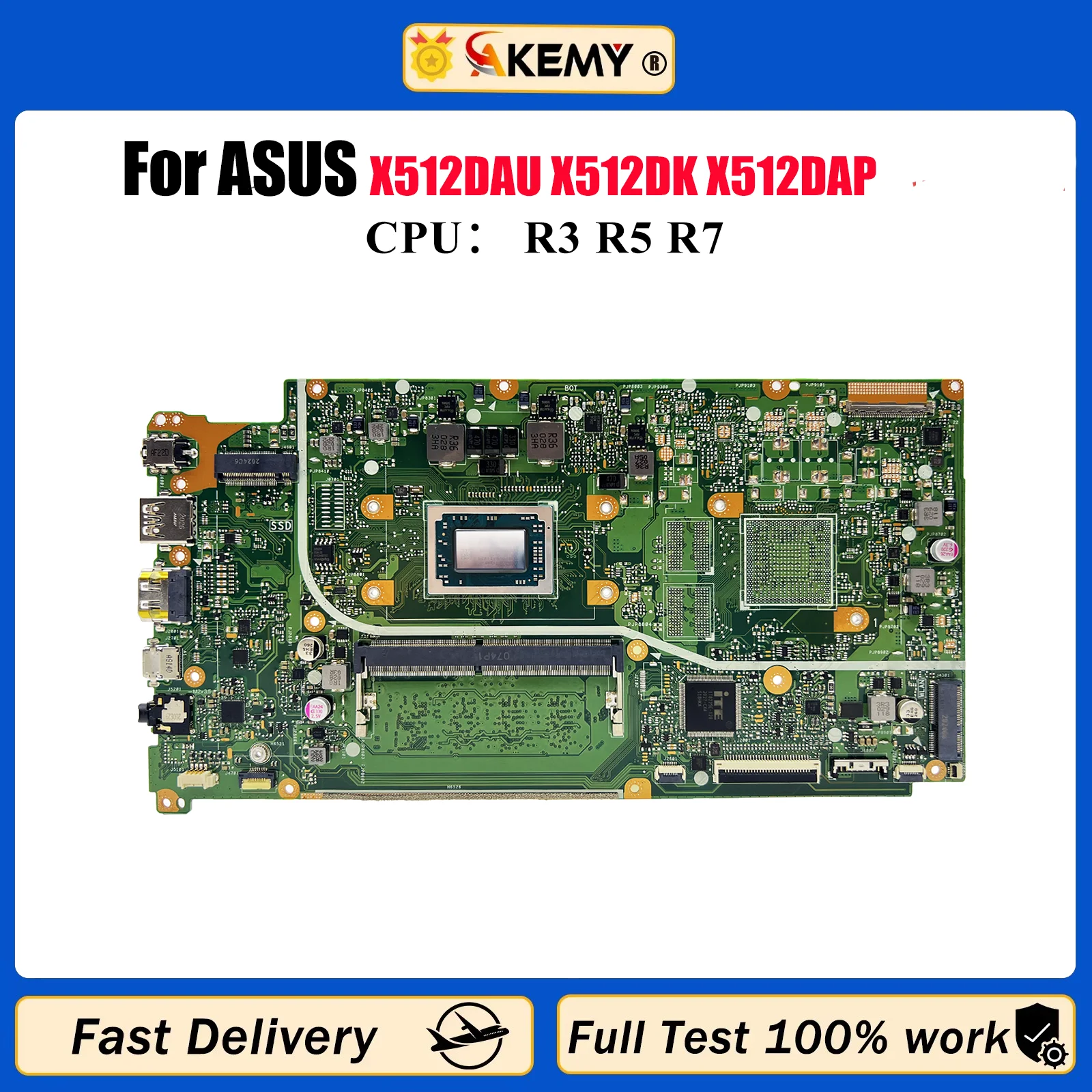 X512DAU Материнская плата для ноутбука ASUS VivoBook X512D F512D M512D V5000d M5050D X512DA X512DK X512DAP Материнская плата с процессором R3 R5 R7
X512DAU Материнская плата для ноутбука ASUS VivoBook X512D F512D M512D V5000d M5050D X512DA X512DK X512DAP Материнская плата с процессором R3 R5 R7