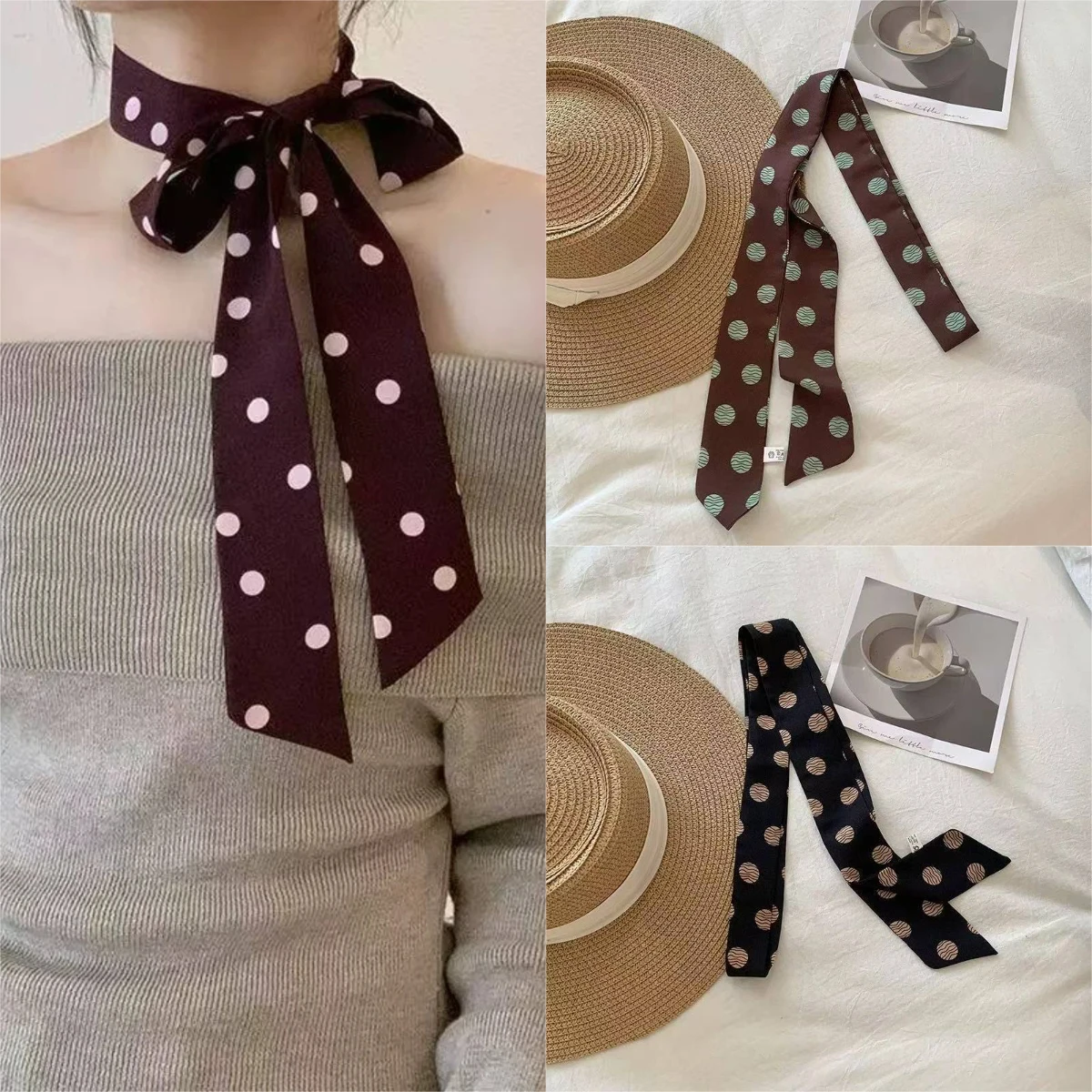 Шарф с принтом в горошек и полоску, универсальный длинный узкий шарф для женщин, шифоновая бандана на шею, шелковые шарфы для волос, украшение для сумки
Шарф с принтом в горошек и полоску, универсальный длинный узкий шарф для женщин, шифоновая бандана на шею, шелковые шарфы для волос, украшение для сумки