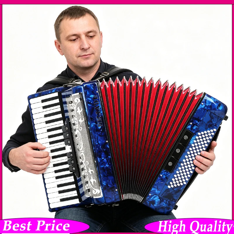 HK·LADE AH-180 pro 37-Key Bayan Accordion with 96 Bass Goatskin Bellows Anti-Slip Buttons And Metal Grille
HK·LADE AH-180 pro 37-Key Bayan Accordion with 96 Bass Goatskin Bellows Anti-Slip Buttons And Metal Grille