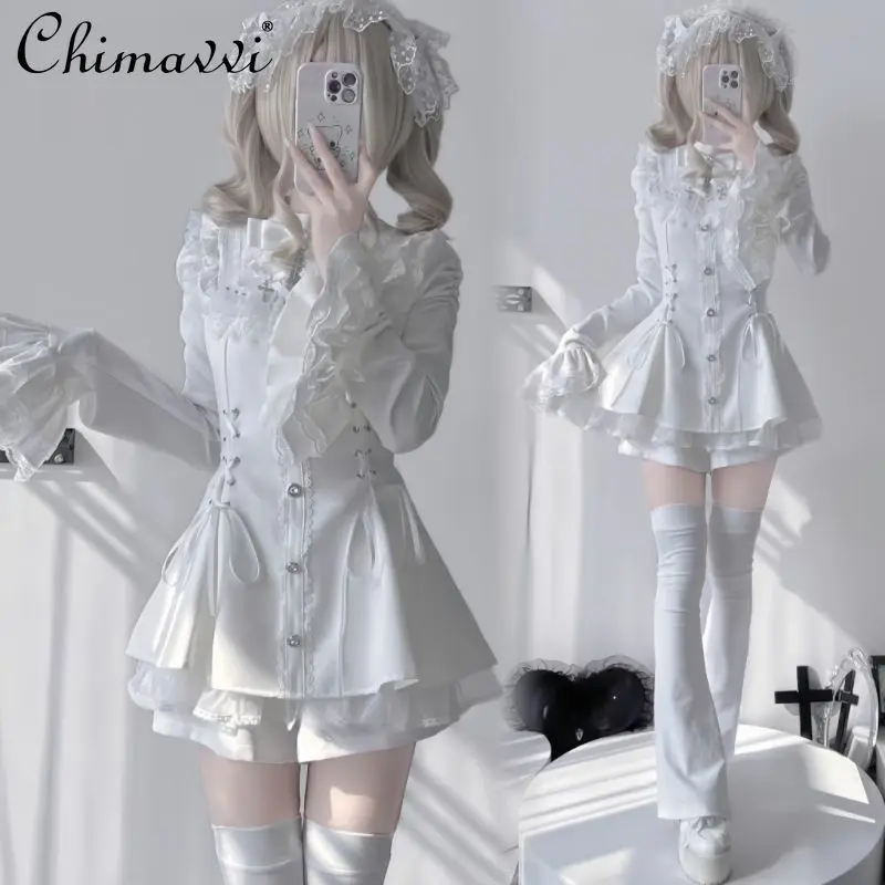 Japanese Mine Series Mass-produced Flared Sleeve Lace Saliva Towel Waist Long Sleeve Dress Top Shorts Sweet Y2k Cute Lolita Sets
Japanese Mine Series Mass-produced Flared Sleeve Lace Saliva Towel Waist Long Sleeve Dress Top Shorts Sweet Y2k Cute Lolita Sets