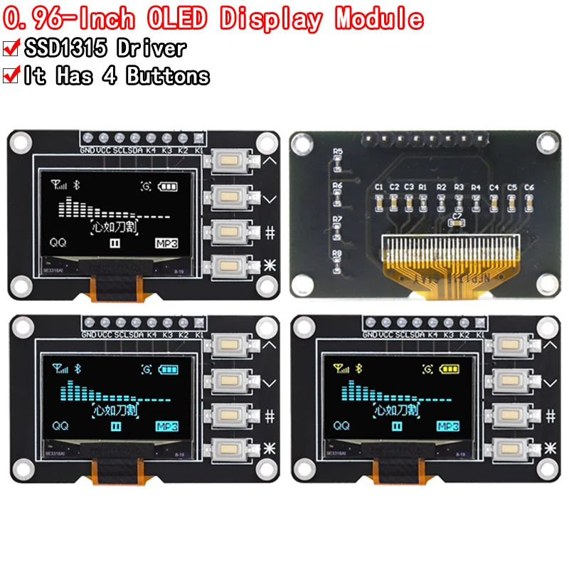 НОВЫЙ продукт 0,96-дюймовый OLED IIC белый/желтый синий/синий 12864 OLED-дисплей с 4x4 клавишами I2C SSD1315 ЖК-экран для Arduino
НОВЫЙ продукт 0,96-дюймовый OLED IIC белый/желтый синий/синий 12864 OLED-дисплей с 4x4 клавишами I2C SSD1315 ЖК-экран для Arduino