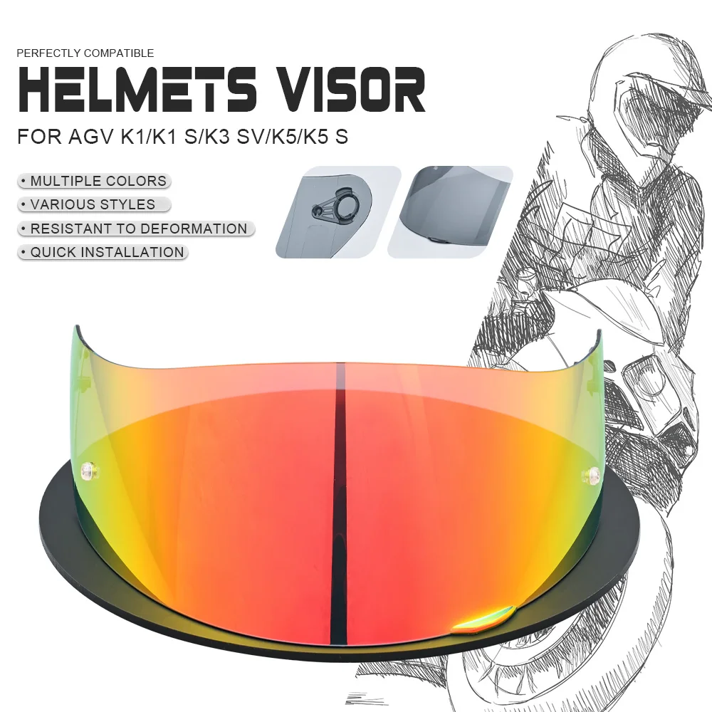 Visor For AGV K5 K5S K5-S K3SV K1 K1S Compact ST Motorcycle Helmet Lens Shield Full face Anti-UV Accesorios Para Moto Casque
Visor For AGV K5 K5S K5-S K3SV K1 K1S Compact ST Motorcycle Helmet Lens Shield Full face Anti-UV Accesorios Para Moto Casque