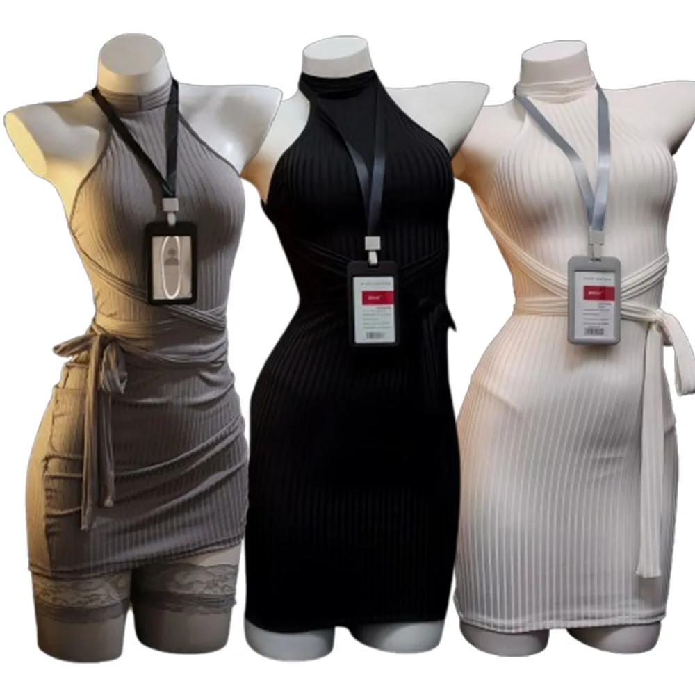 New Women Secretary Role Play Lingerie Halter Neck Ribbed Bodycon Mini Dress Waist Tie OL Office Lady Uniform for Bedroom Dating
New Women Secretary Role Play Lingerie Halter Neck Ribbed Bodycon Mini Dress Waist Tie OL Office Lady Uniform for Bedroom Dating