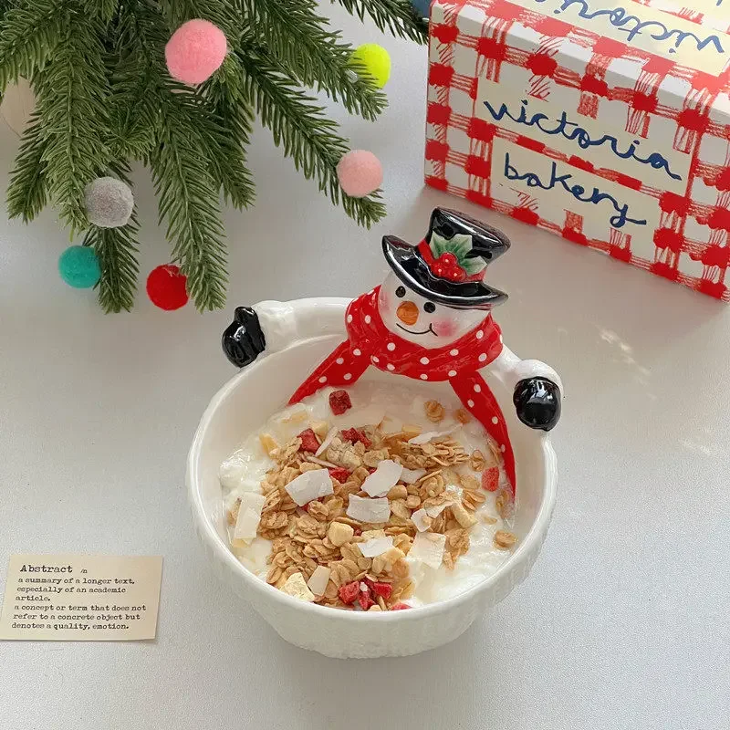 CLL Christmas Snowman Bowl Ceramic Dessert Salad Bowl Christmas Gift Ideas Cute Cartoon Christmas Decorations
CLL Christmas Snowman Bowl Ceramic Dessert Salad Bowl Christmas Gift Ideas Cute Cartoon Christmas Decorations