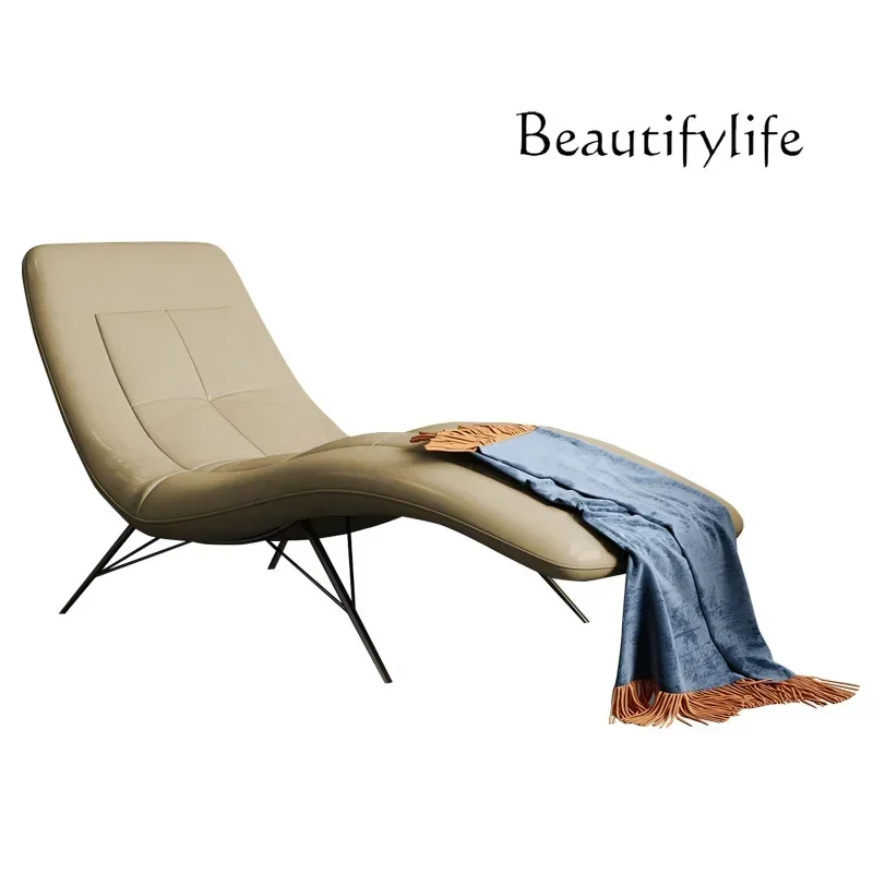 S Italian minimalist first-layer cowhide sofa, concubine chair, modern simple balcony, lazy leather leisure chair 
S Italian minimalist first-layer cowhide sofa, concubine chair, modern simple balcony, lazy leather leisure chair