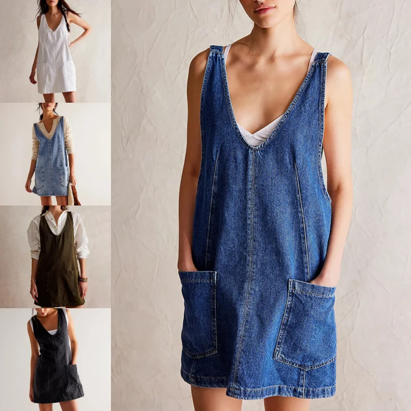 Summer 2026 Women's Denim Dress with Adjustable Straps And Pockets New Fashionable Casual Dress for Women
Summer 2026 Women's Denim Dress with Adjustable Straps And Pockets New Fashionable Casual Dress for Women