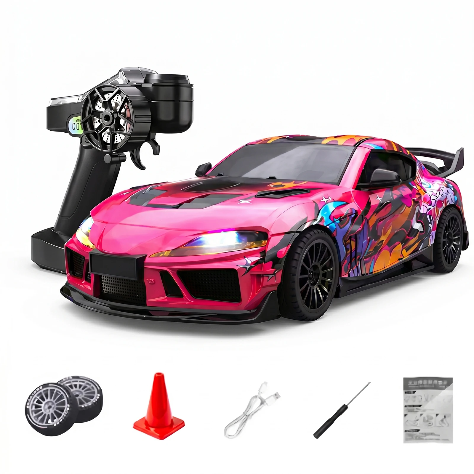 RC Drift Car "Waking Lion" 1:43 Scale, Full Proportional Gyro Control, 2.4GHz, Multi-Color Underbody Lights, Realistic Drift Car
RC Drift Car "Waking Lion" 1:43 Scale, Full Proportional Gyro Control, 2.4GHz, Multi-Color Underbody Lights, Realistic Drift Car