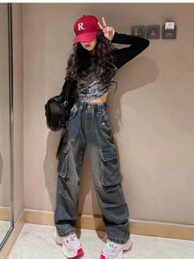 Autumn New Girls' Jeans Fashion Children's Loose Relaxed Straight Leg Wide Leg Pants 2023 Spring and Autumn Girls' Trendy Pants
Autumn New Girls' Jeans Fashion Children's Loose Relaxed Straight Leg Wide Leg Pants 2023 Spring and Autumn Girls' Trendy Pants