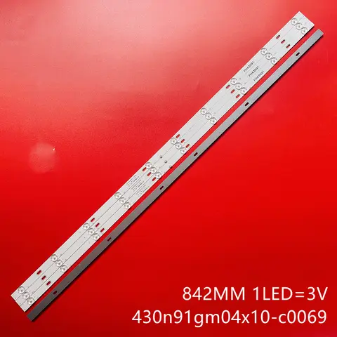LED strip 430N91GM04X10-C0069 YSL-L 1.30.1.43N91GM02R V0 7.03.F.43N91J14R/L11B011 10led 84,2cm para Nevir NVR-7412-43HD-N
