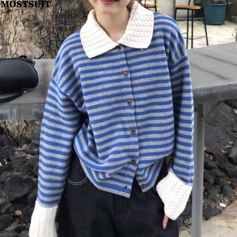 Полосатый свободный вязаный кардиган, свитер, женский осенне-зимний однобортный топ с длинными рукавами, трикотаж, модные стильные шикарные джемперы
Полосатый свободный вязаный кардиган, свитер, женский осенне-зимний однобортный топ с длинными рукавами, трикотаж, модные стильные шикарные джемперы