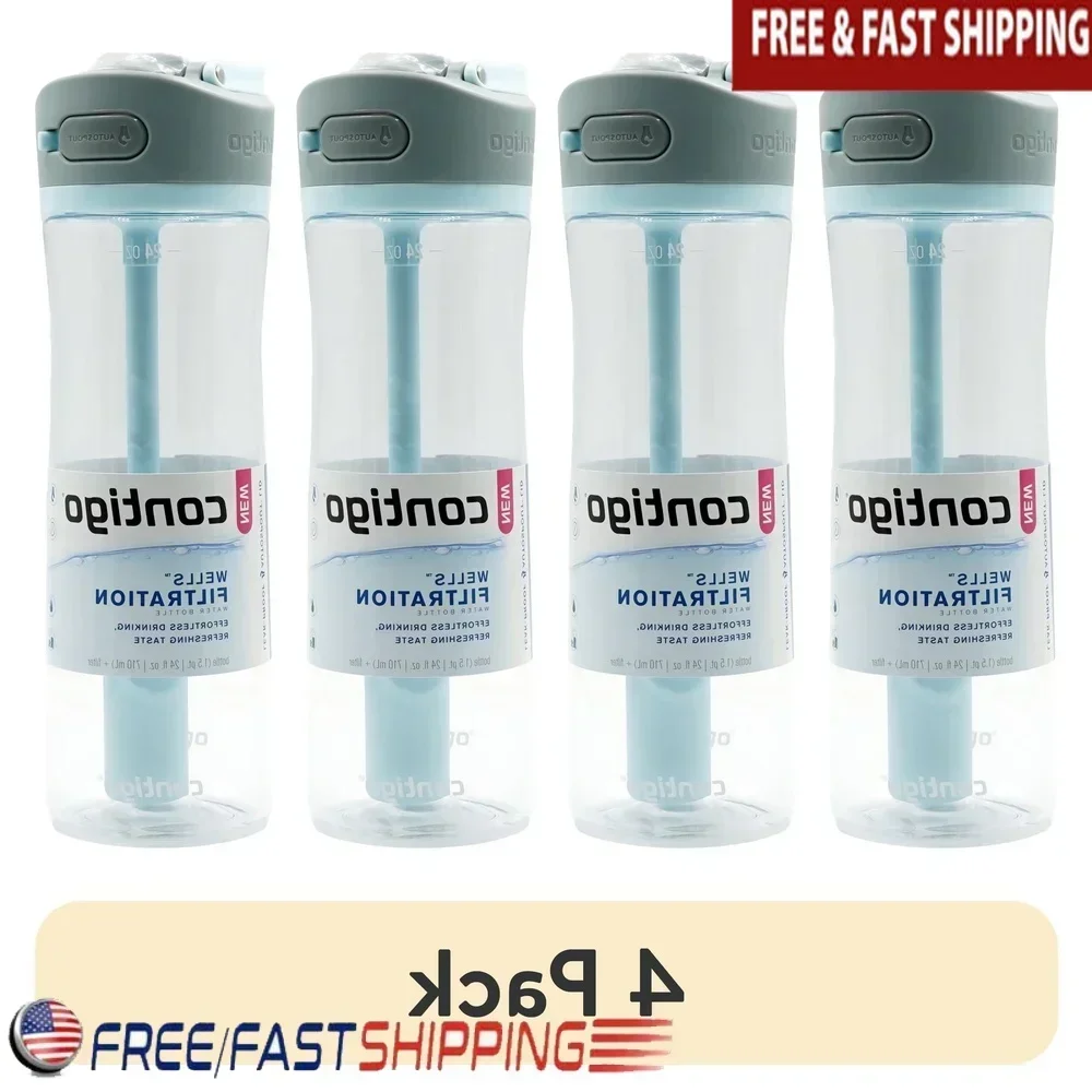 4 Pack Filter Water Bottle with Carbon Filter AUTOSPOUT Leakproof Design Easy One-Handed Drinking and Improved Taste
4 Pack Filter Water Bottle with Carbon Filter AUTOSPOUT Leakproof Design Easy One-Handed Drinking and Improved Taste