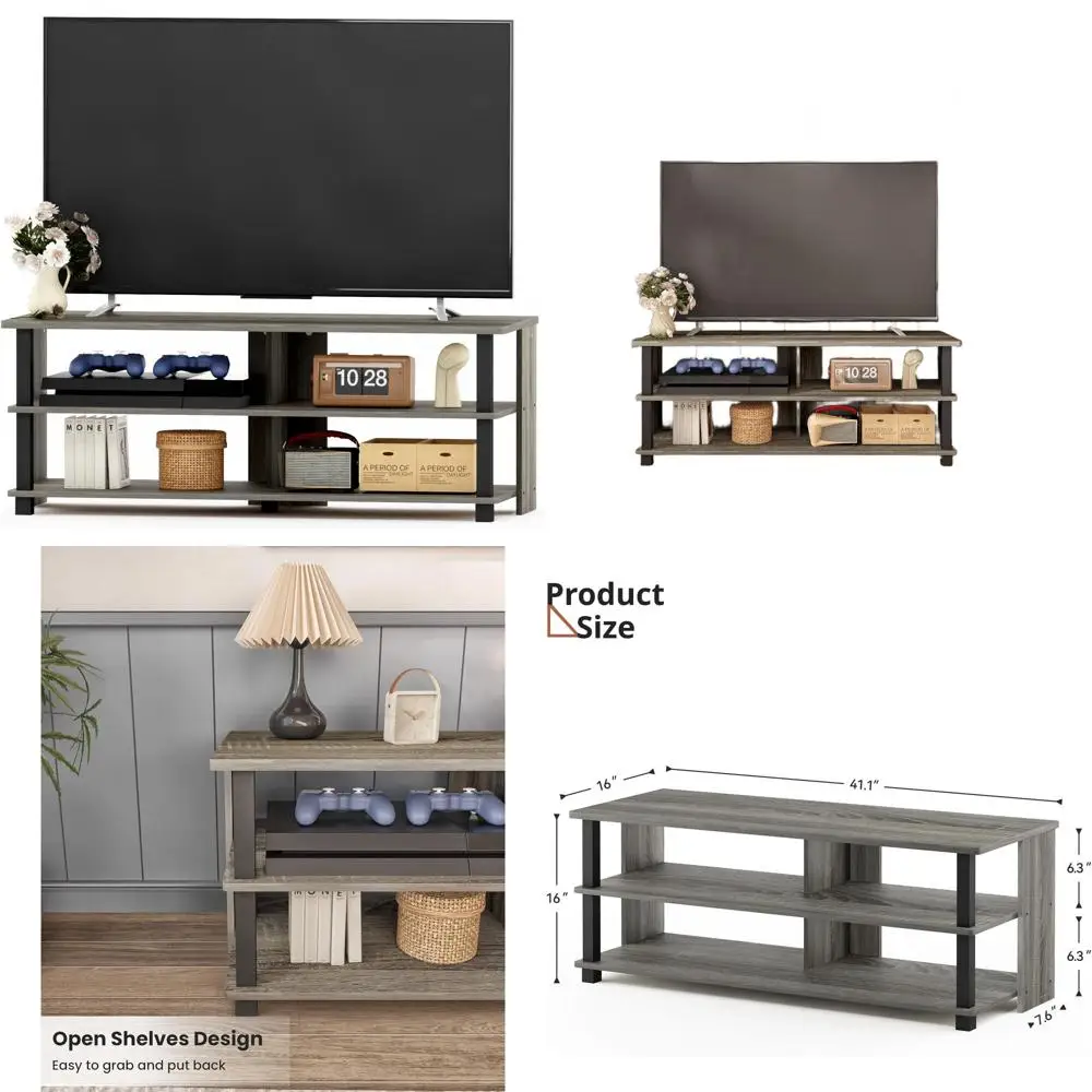 Three-Tier Living Room TV Stand, Entertainment Center with Two Shelves, Fits TVs Up to 50, Gray
Three-Tier Living Room TV Stand, Entertainment Center with Two Shelves, Fits TVs Up to 50, Gray