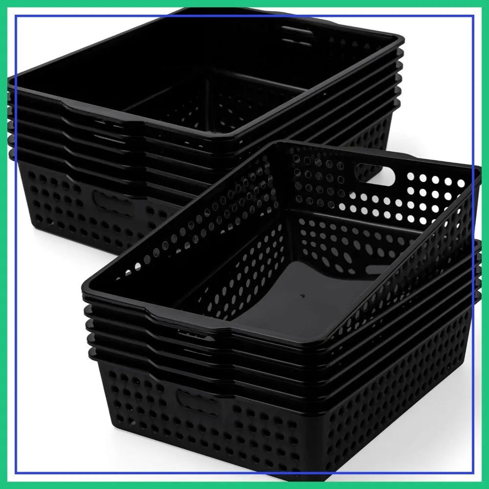 12 Pcs Plastic Storage Baskets, 14x10 In Stackable Bins with Handles, A4 Size Desktop Organizer for Home Office Classroom
12 Pcs Plastic Storage Baskets, 14x10 In Stackable Bins with Handles, A4 Size Desktop Organizer for Home Office Classroom
