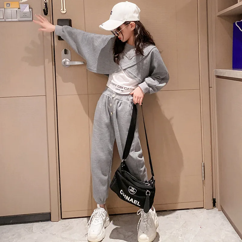 2025 Korean Spring Autumn School Girl 2pcs Suit Elementary Girl Cross Hem Sweatshirts+Sport Pants School Girl Tracksuit 4-12Yrs
2025 Korean Spring Autumn School Girl 2pcs Suit Elementary Girl Cross Hem Sweatshirts+Sport Pants School Girl Tracksuit 4-12Yrs