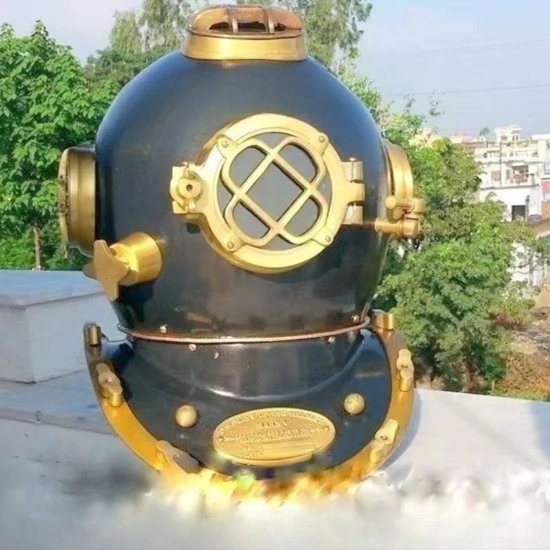 Brass diving helmet metal frame adult diving swimming decoration
Brass diving helmet metal frame adult diving swimming decoration
