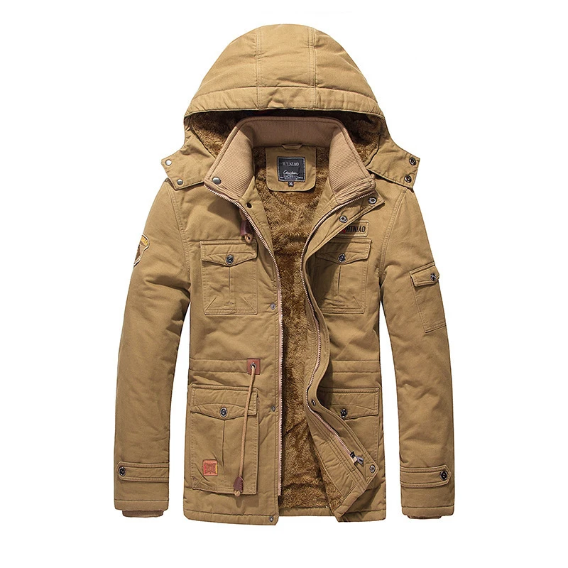 Winter Men's Fleece Lined Warm Jackets Fashion Men Mid-Long Cotton Thick Padded Coats Men Tactical Thermal Windbreaker Jacket
Winter Men's Fleece Lined Warm Jackets Fashion Men Mid-Long Cotton Thick Padded Coats Men Tactical Thermal Windbreaker Jacket
