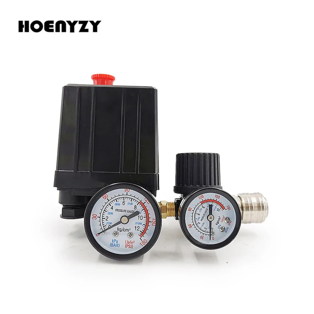 AC 220V Air Compressor Pump Pressure Control Switch 4 Port Manifold Relief Regulator 30-120PSI Control Valve with Gauge
AC 220V Air Compressor Pump Pressure Control Switch 4 Port Manifold Relief Regulator 30-120PSI Control Valve with Gauge