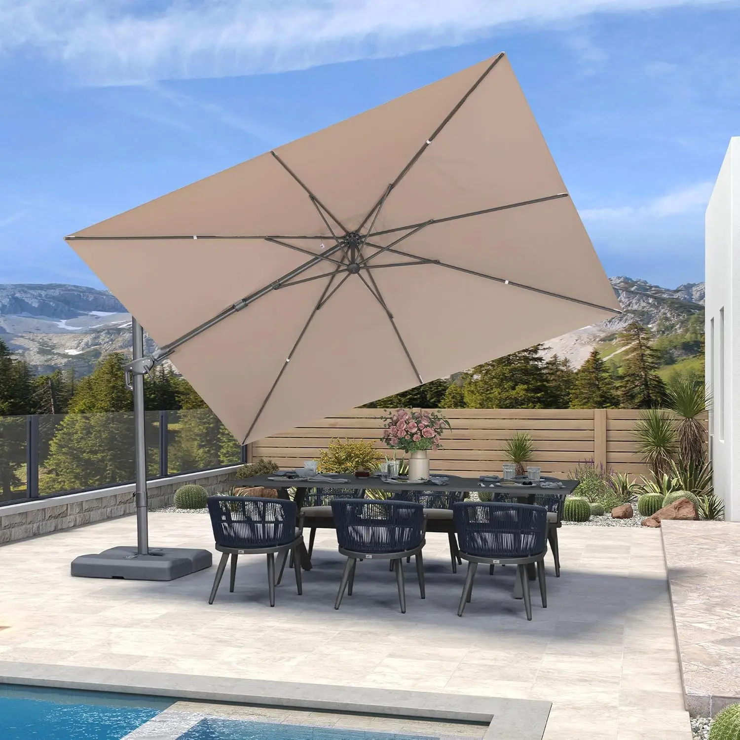 11.5' X 8' Left-right Tilting Outdoor Patio Umbrella Swivel Offset Cantilever Heavy Duty Rectangle Aluminum, Customized
11.5' X 8' Left-right Tilting Outdoor Patio Umbrella Swivel Offset Cantilever Heavy Duty Rectangle Aluminum, Customized