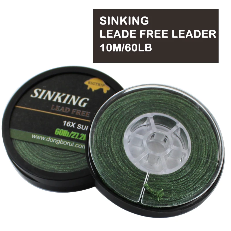 10m Carp Fishing Accessories Green 60LB Leadfree Leader Sinking Line PTFE Braided Lead Line Hair Chod Rig Carp Fishing Tackle
10m Carp Fishing Accessories Green 60LB Leadfree Leader Sinking Line PTFE Braided Lead Line Hair Chod Rig Carp Fishing Tackle