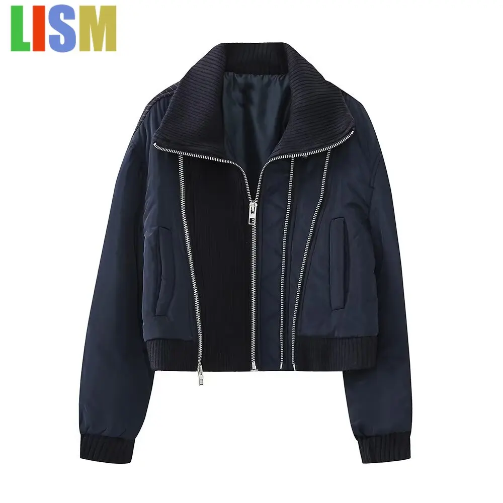 LISM Zipper embellished spliced pilot jacket Women winter new fashion zipper long sleeve bomber jacket stitching coat Outerwear
LISM Zipper embellished spliced pilot jacket Women winter new fashion zipper long sleeve bomber jacket stitching coat Outerwear