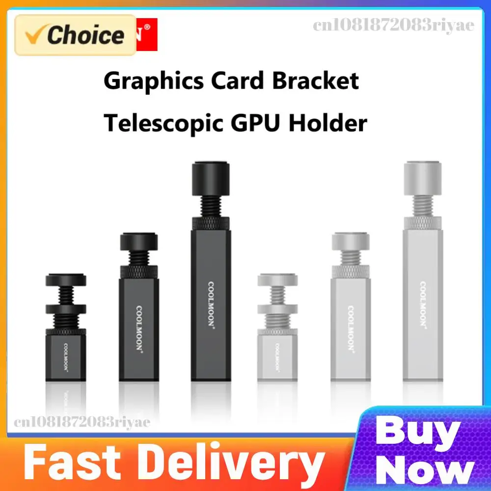 COOLMOON Graphics Card Support Telescopic Spiral Graphics Card Support Bracket Non-slip Aluminum Alloy for ATX/M-ATX/ITX Chassis
COOLMOON Graphics Card Support Telescopic Spiral Graphics Card Support Bracket Non-slip Aluminum Alloy for ATX/M-ATX/ITX Chassis