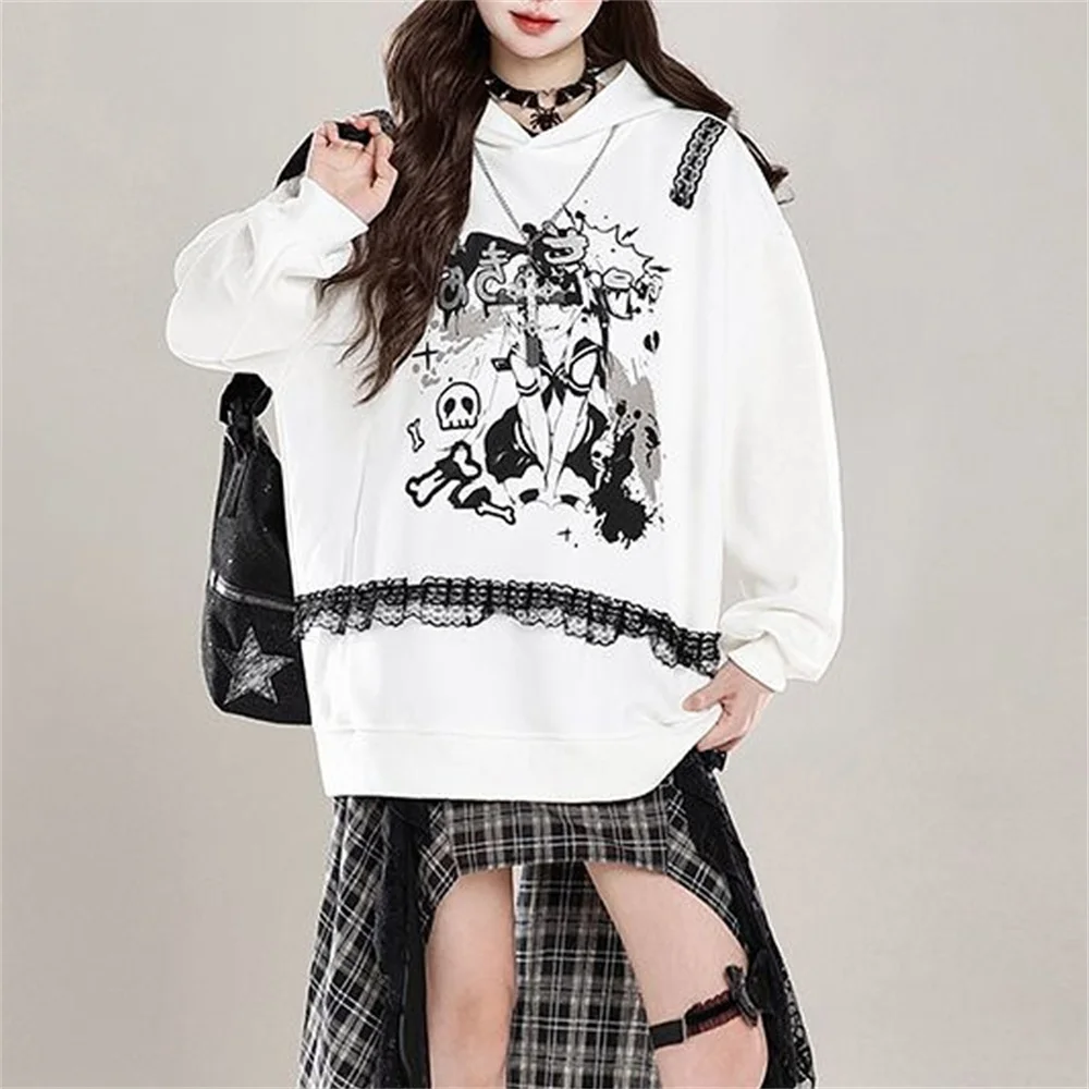 Women Print Sweet Harajuku Loose Hood Kawaii Sweatshirts Y2k Aesthetic Hoodies Patchwork Vintage Casual Drawstring Grunge Top
Women Print Sweet Harajuku Loose Hood Kawaii Sweatshirts Y2k Aesthetic Hoodies Patchwork Vintage Casual Drawstring Grunge Top