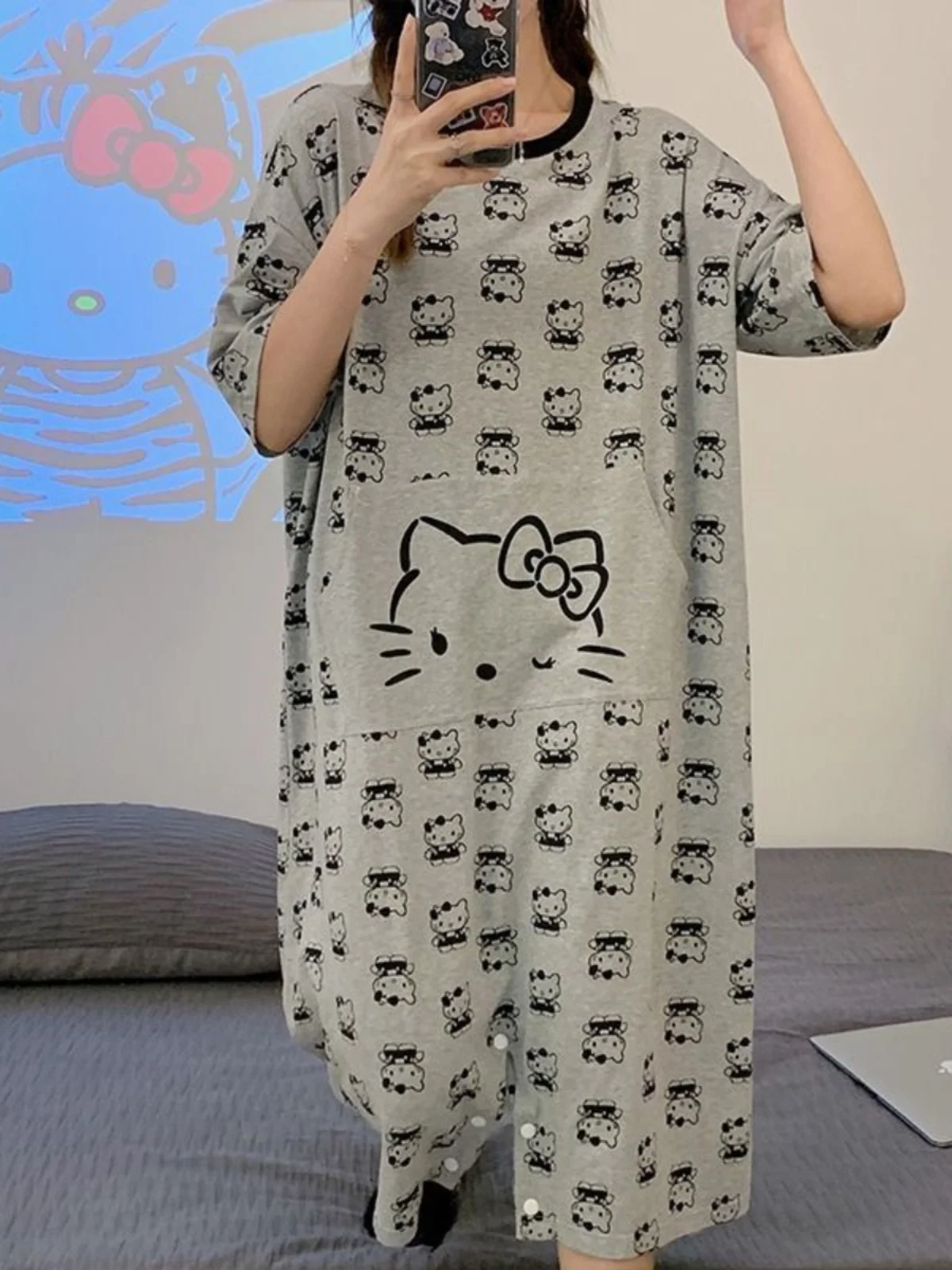 plus Size Loose Thin Short Sleeve One-Piece Pajamas Women's Home Clothes Sleepwear Comfortable Casual Summer Cartoon Print
plus Size Loose Thin Short Sleeve One-Piece Pajamas Women's Home Clothes Sleepwear Comfortable Casual Summer Cartoon Print