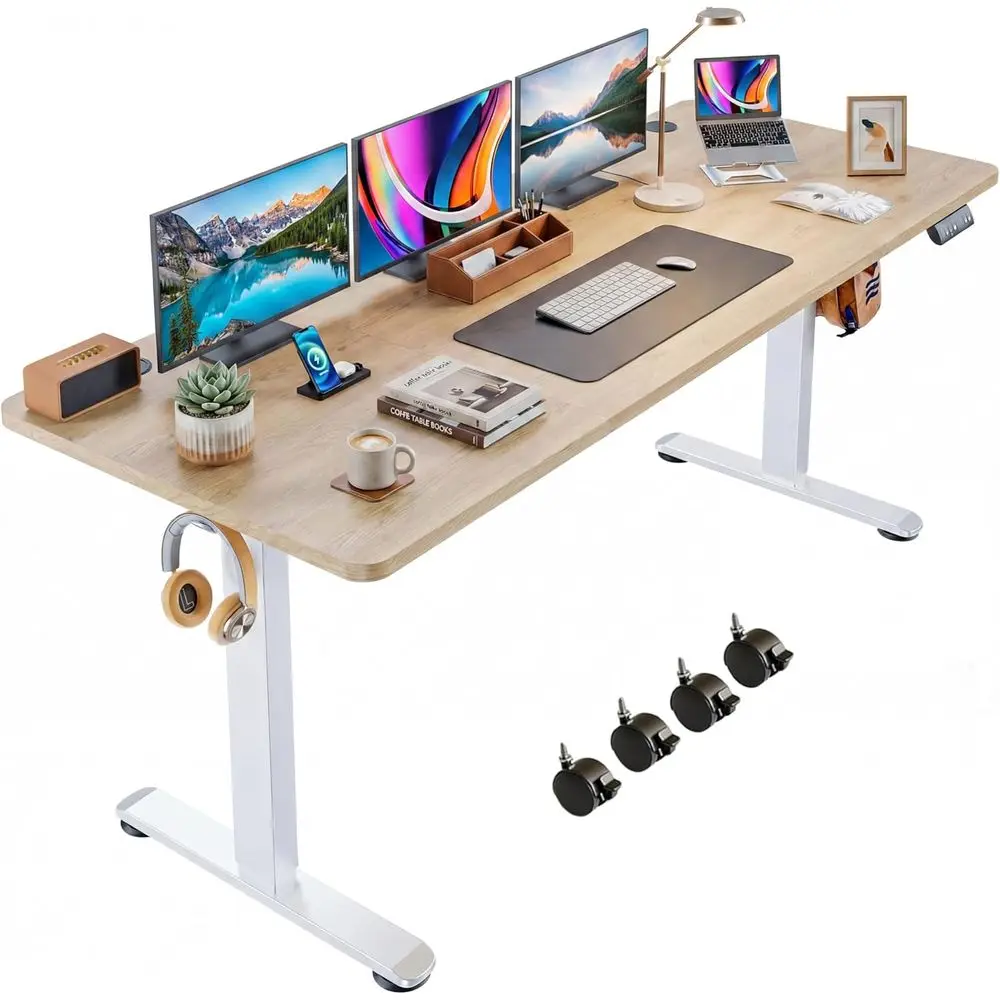 Electric Standing Desk 70 x 27 Inches Adjustable Height Sit Stand Up Desk or Home Oice Computer Desk Memory Preset with Wheels,
Electric Standing Desk 70 x 27 Inches Adjustable Height Sit Stand Up Desk or Home Oice Computer Desk Memory Preset with Wheels,