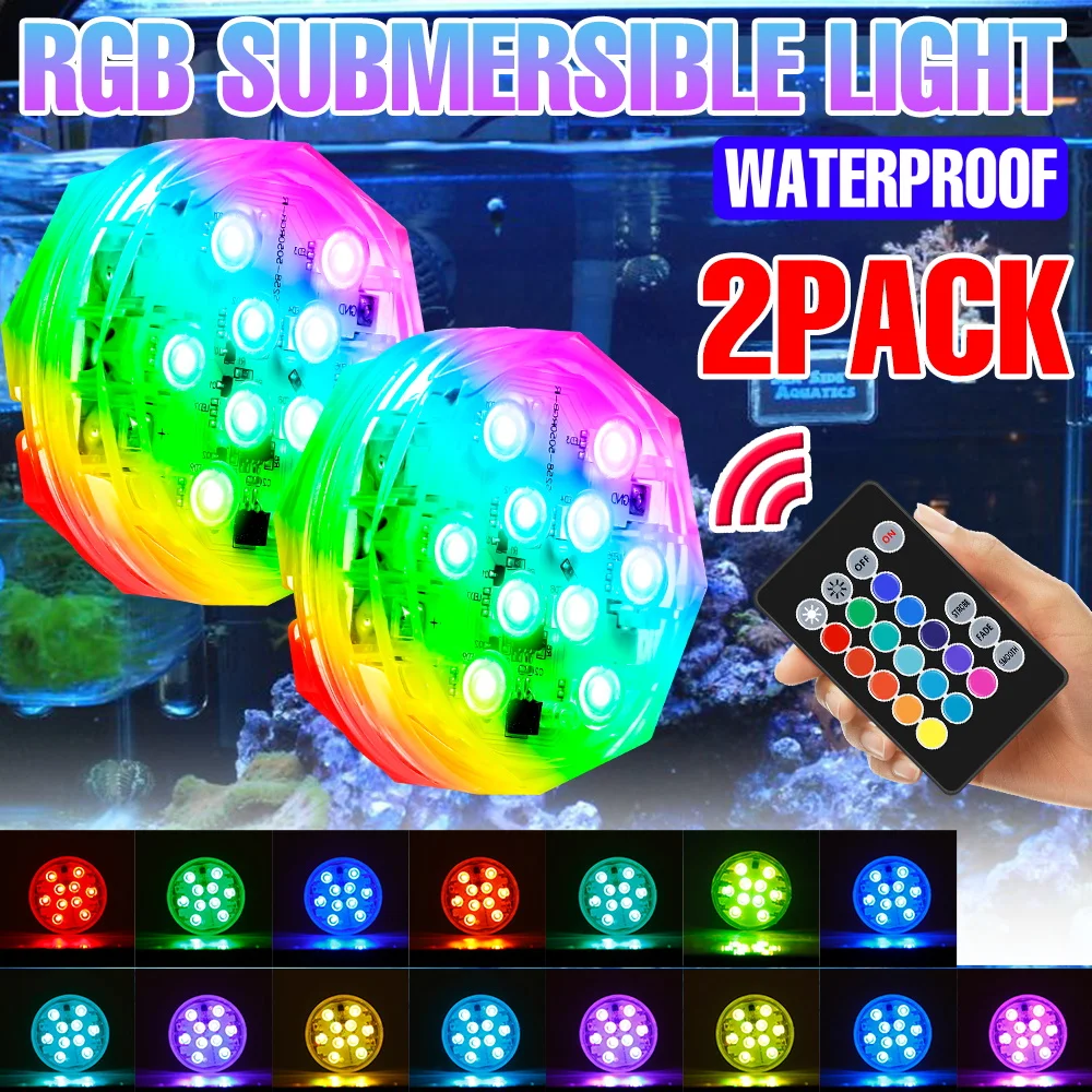 2Packs RGB Submersible Lamp LED Swimming Pool Light Outdoor Garden Carnival Decoration Party Pond Fountain Underwater Lighting
2Packs RGB Submersible Lamp LED Swimming Pool Light Outdoor Garden Carnival Decoration Party Pond Fountain Underwater Lighting