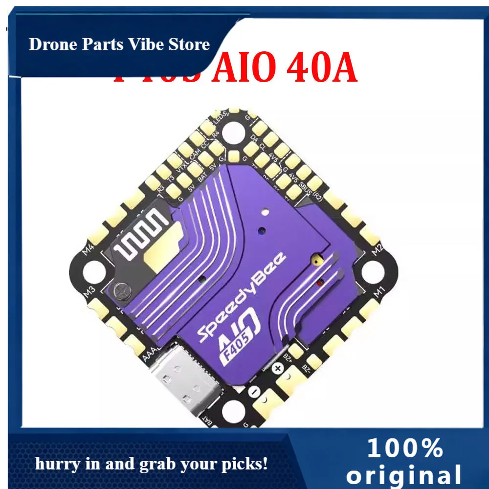 FySpeedyBee F405 AIO 40A Bluejay 25.5x25.5 Flight Controller with ICM-42688 Gyro SPA06-003 Barometer for RC FPV Freestyle Drone
FySpeedyBee F405 AIO 40A Bluejay 25.5x25.5 Flight Controller with ICM-42688 Gyro SPA06-003 Barometer for RC FPV Freestyle Drone