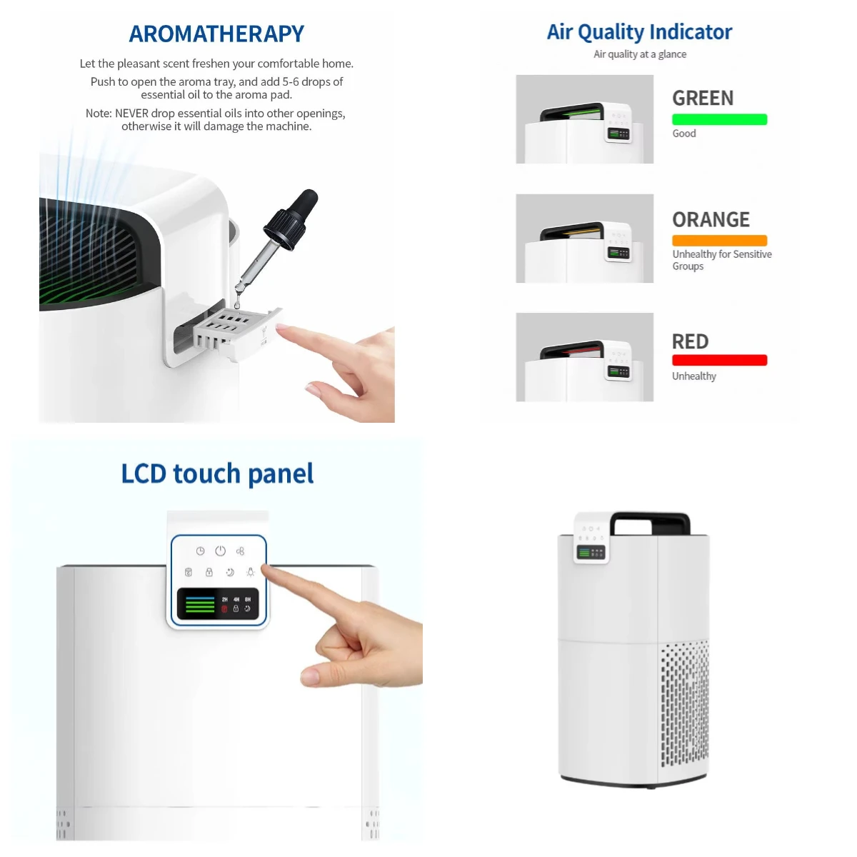Smart 5-in-1 Air Purifier HEPA Filter Aromatherapy Function Desktop Type 24-42㎡ Coverage 55dB Quiet Air Cleaner
Smart 5-in-1 Air Purifier HEPA Filter Aromatherapy Function Desktop Type 24-42㎡ Coverage 55dB Quiet Air Cleaner