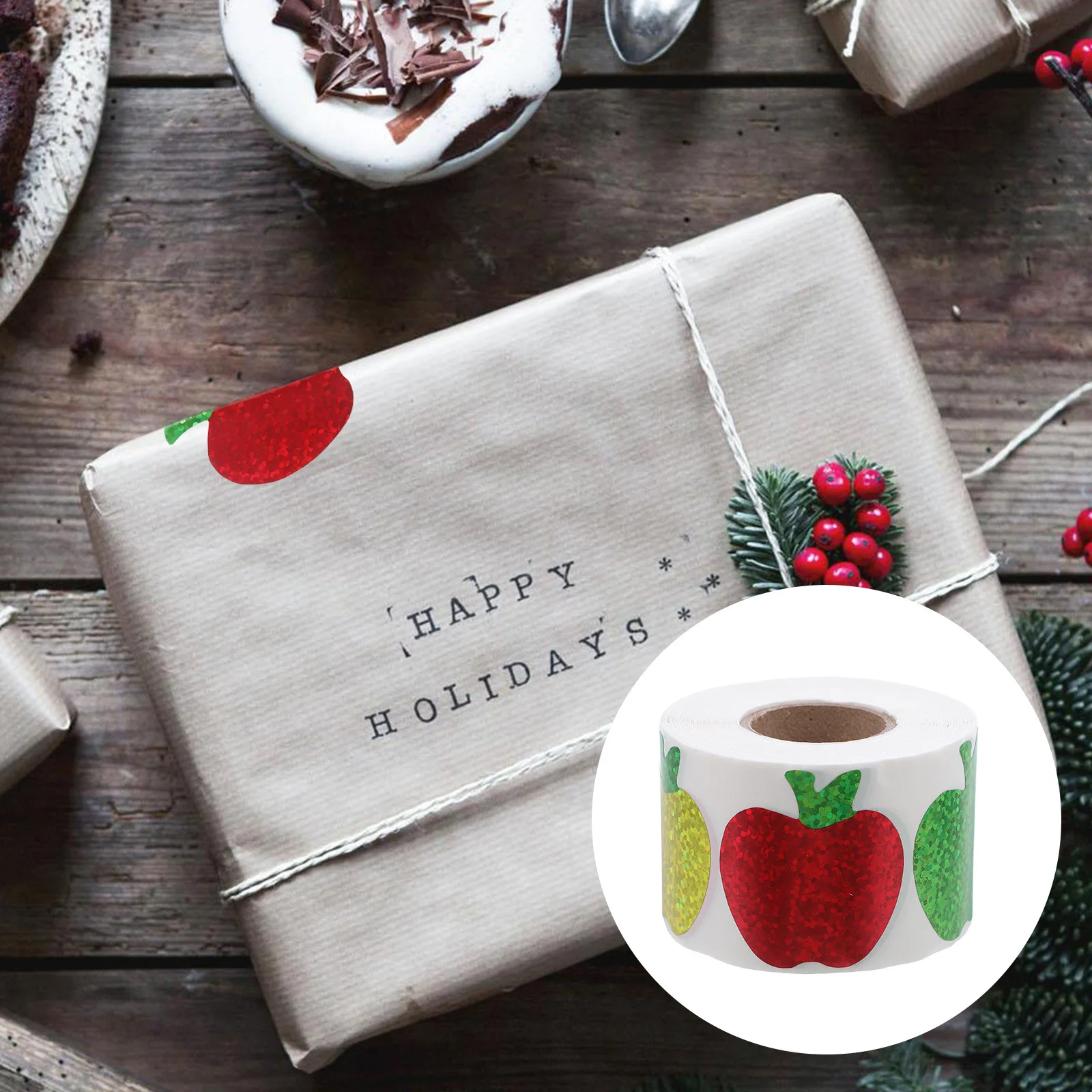 3 Rolls Apples Sealing Stickers Christmas Cartoon Laser Self-Adhesive Fruit Label Decals for Festive Wrapping Everyday Packing
3 Rolls Apples Sealing Stickers Christmas Cartoon Laser Self-Adhesive Fruit Label Decals for Festive Wrapping Everyday Packing