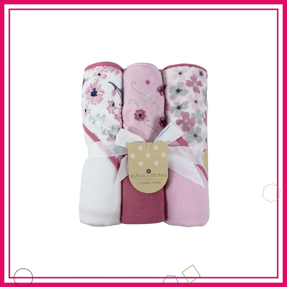 Baby Girl 3 Pack Hooded Towels in Blossom Print - Soft & Absorbent
Baby Girl 3 Pack Hooded Towels in Blossom Print - Soft & Absorbent