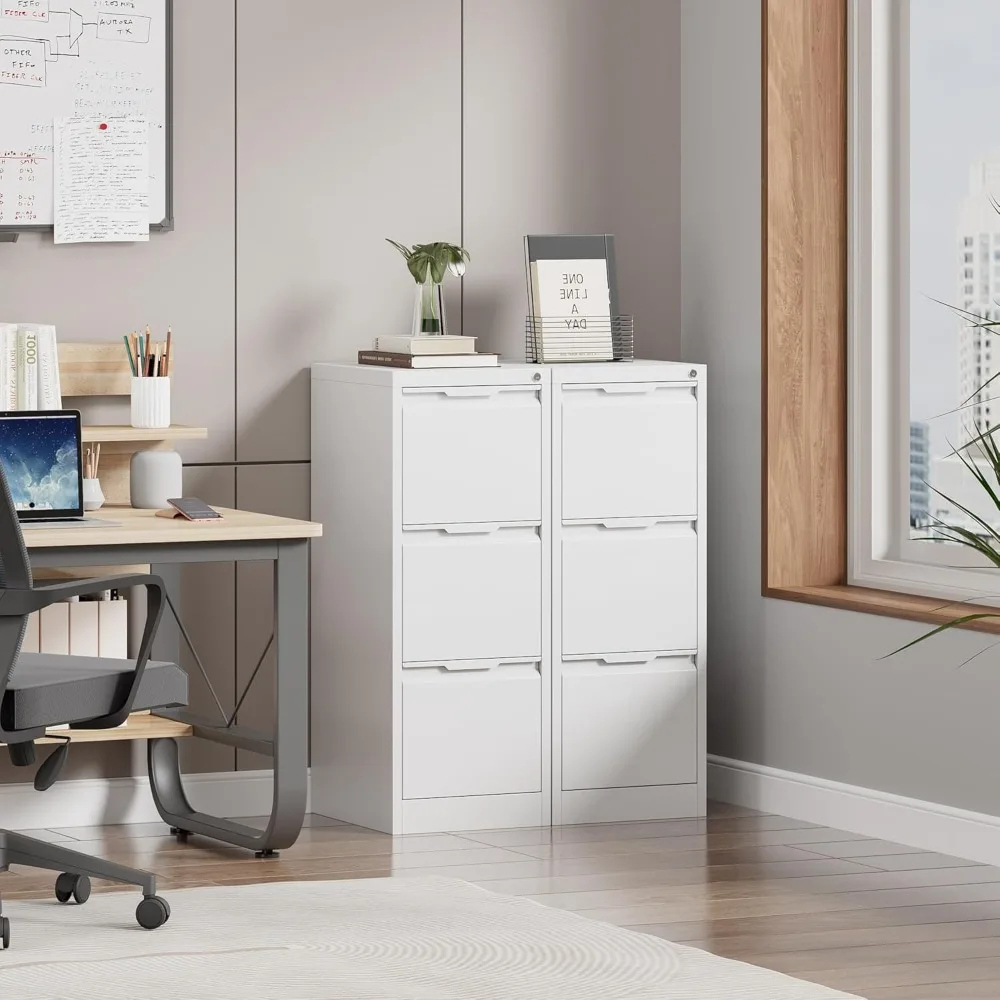 17.8" D White File Cabinet, 3 Drawer File Cabinets with Lock, Metal Vertical Filing Cabinets for Home Office
17.8" D White File Cabinet, 3 Drawer File Cabinets with Lock, Metal Vertical Filing Cabinets for Home Office