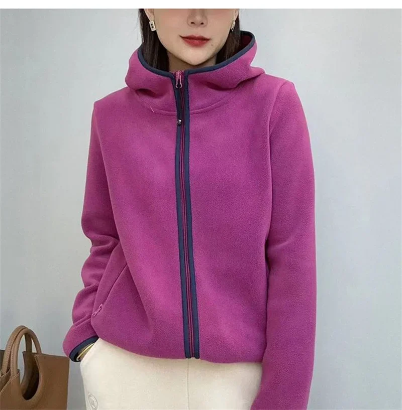 Fashion Solid Hooded Sweatshirts Women Spring Autumn Thicken Warm Hoodies Versatile Loose Casual Fleece Jacket Zipper Outwear
Fashion Solid Hooded Sweatshirts Women Spring Autumn Thicken Warm Hoodies Versatile Loose Casual Fleece Jacket Zipper Outwear