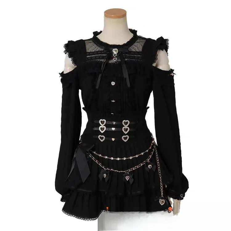 Cute Sweet Sle Lace Splice oulder Bared Quantitative Production pe irt Polyester Fiber Long Sve Straight Cut irt
Cute Sweet Sle Lace Splice oulder Bared Quantitative Production pe irt Polyester Fiber Long Sve Straight Cut irt