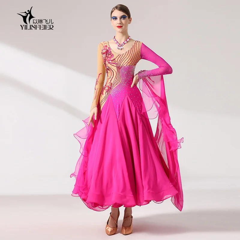 High Quality Women Adult Long Dance Wear Rose Red Costumes custom Ballroom Dancing Dress
High Quality Women Adult Long Dance Wear Rose Red Costumes custom Ballroom Dancing Dress