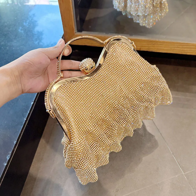 2025 Fashion Gold Diamond Evening Bags hasp Luxury Handbag Elegent Chain Women Shoulder Crossbody Bag Wedding Party Clutch bags
2025 Fashion Gold Diamond Evening Bags hasp Luxury Handbag Elegent Chain Women Shoulder Crossbody Bag Wedding Party Clutch bags
